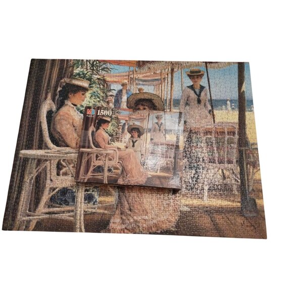 Vintage 1500 Piece Past Impressions Intimate Moment Beach Scene Jigsaw Puzzle - Picture 5 of 12